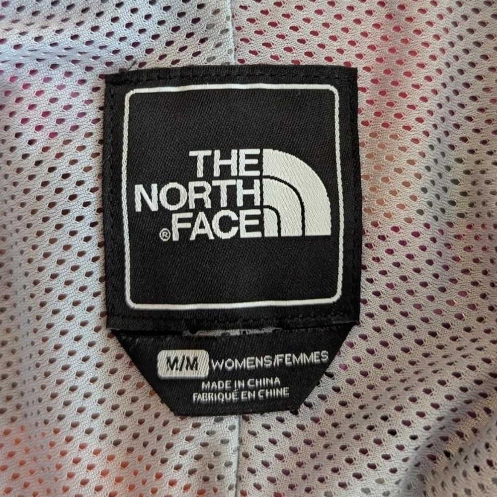 The North Face Patchwork Plaid Windbreaker Full Zip Jacket Pink Medium - Picture 8 of 10